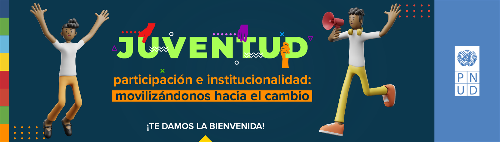 Juventud participación e institucionalidad banner design for PNUD