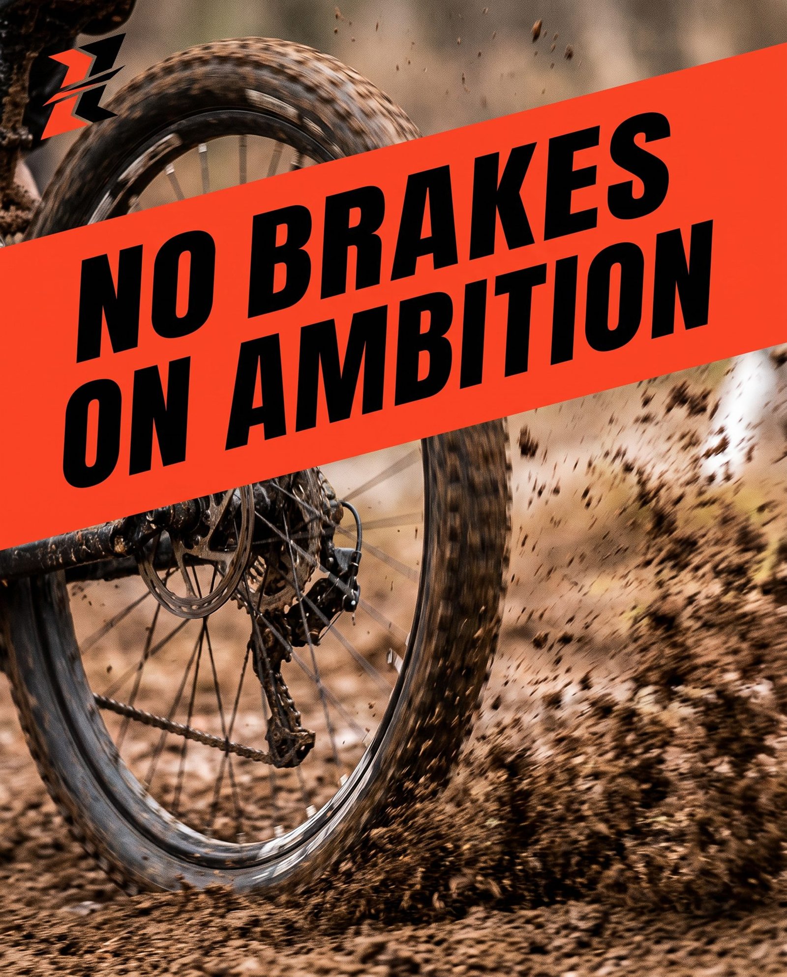 Instagram post reading No brakes on ambition